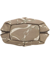 棕色帆布碎花链条图案手提包