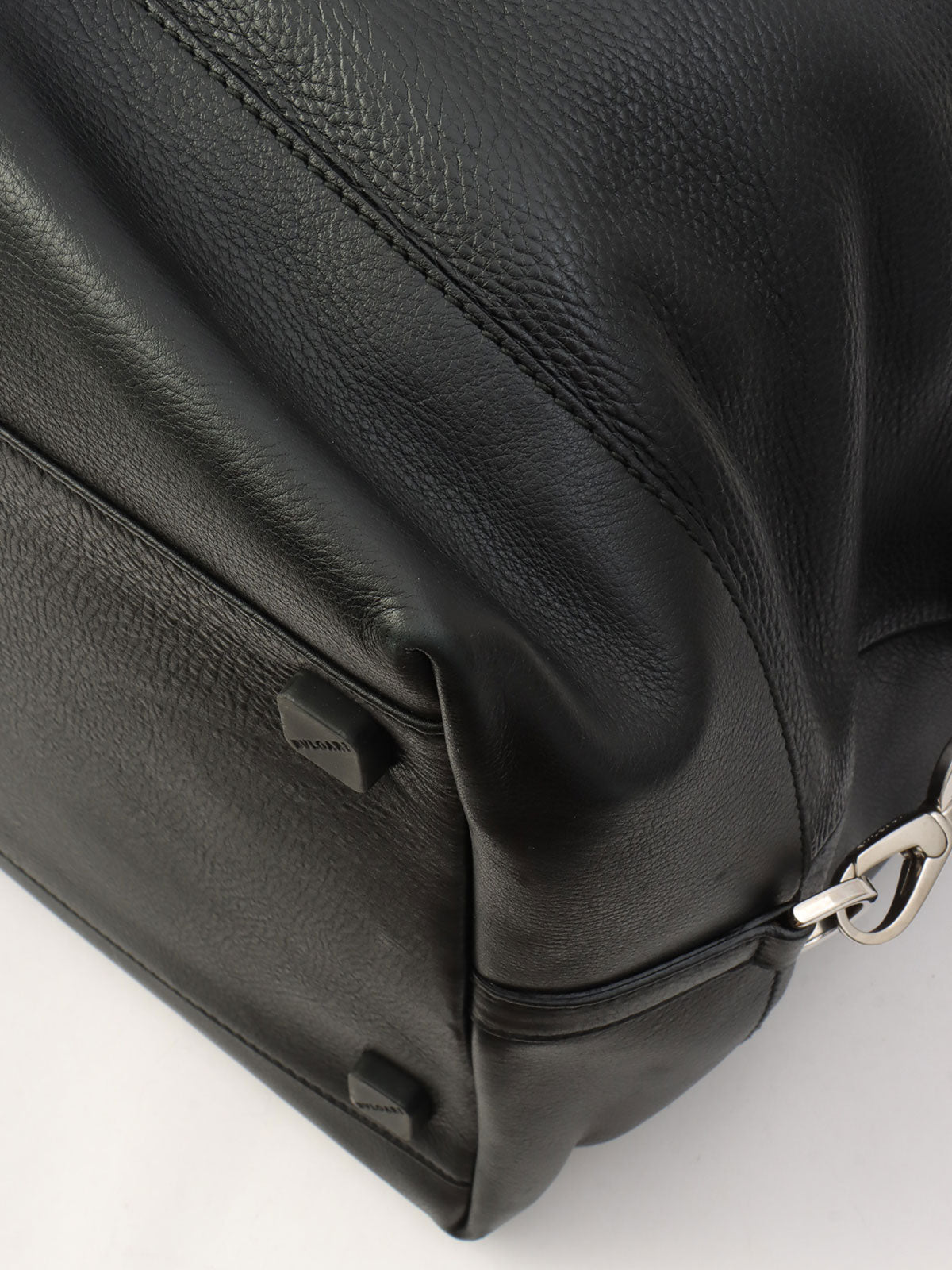 2-Way Leather Boston Bag - Black