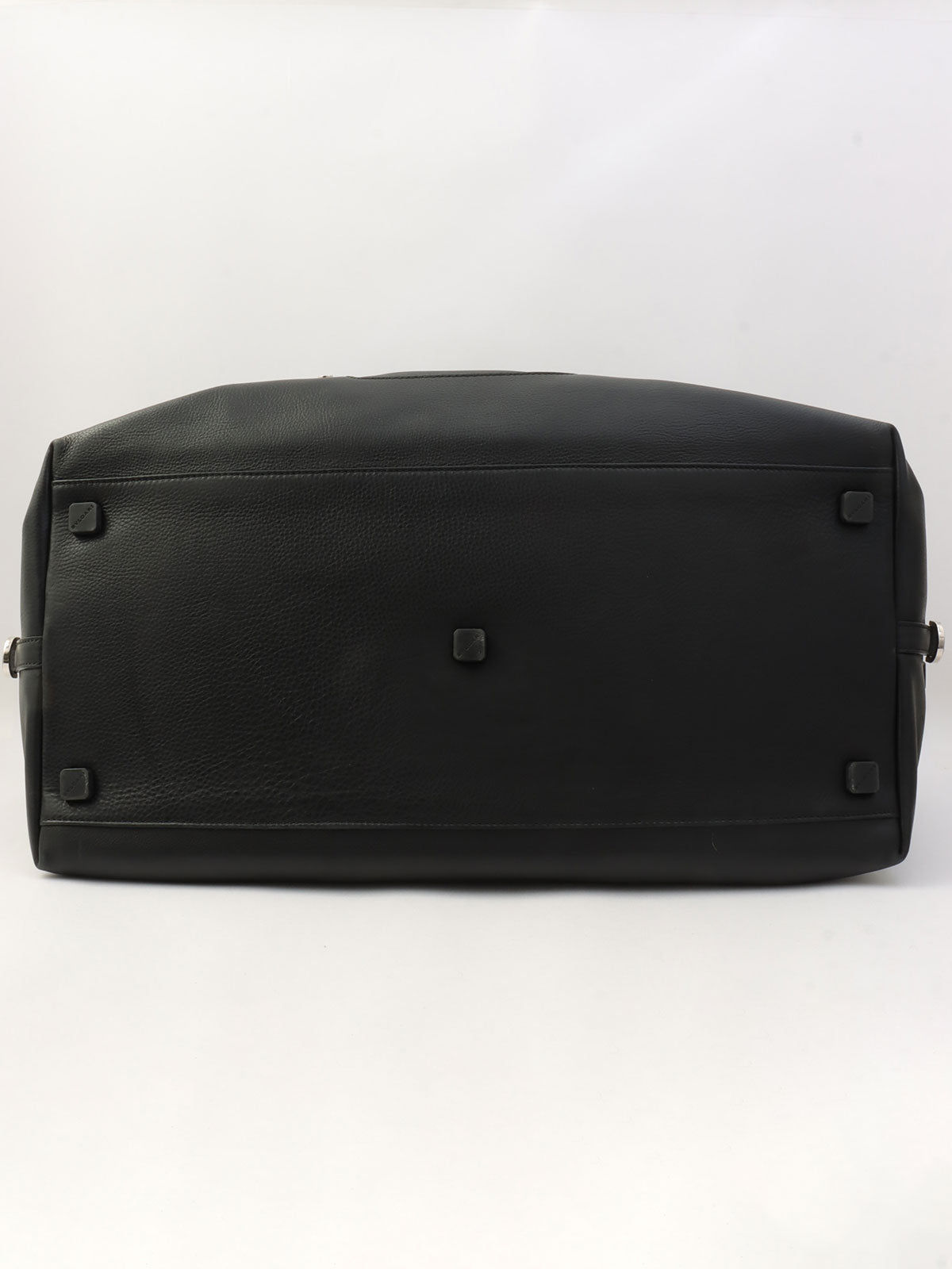 2-Way Leather Boston Bag - Black