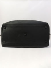 2-Way Leather Boston Bag - Black