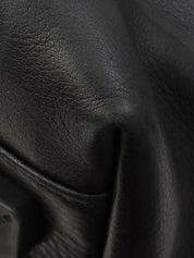 2-Way Leather Boston Bag - Black