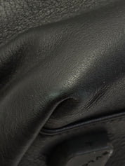 2-Way Leather Boston Bag - Black