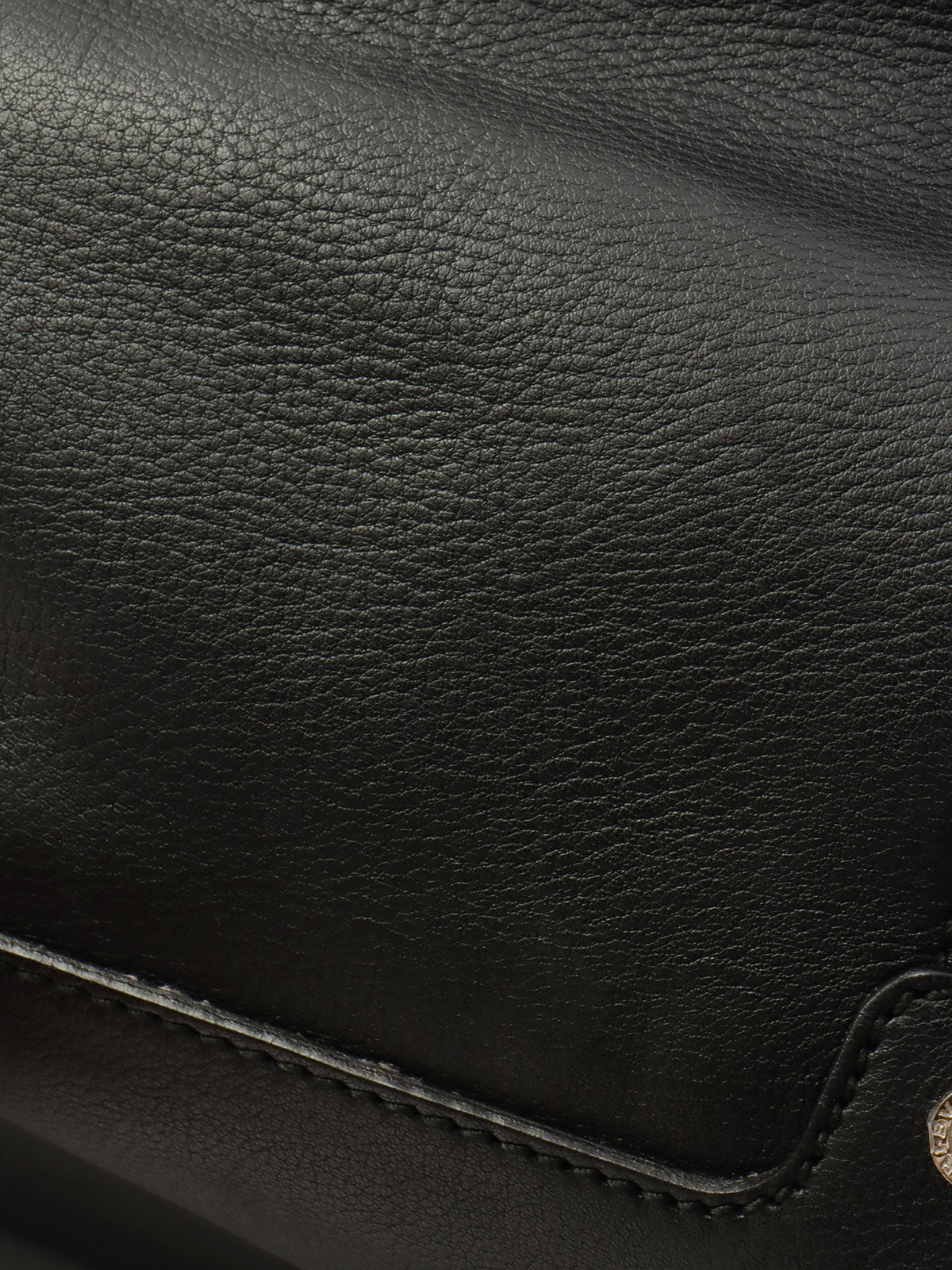 2-Way Leather Boston Bag - Black