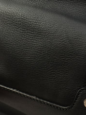 2-Way Leather Boston Bag - Black
