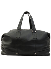 2-Way Leather Boston Bag - Black