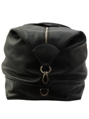 2-Way Leather Boston Bag - Black