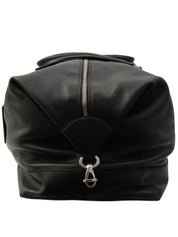 2-Way Leather Boston Bag - Black