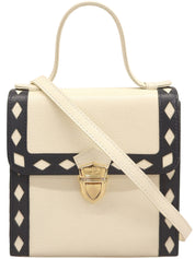 ダイヤカットデザインロゴプレート2wayバッグ アイボリー