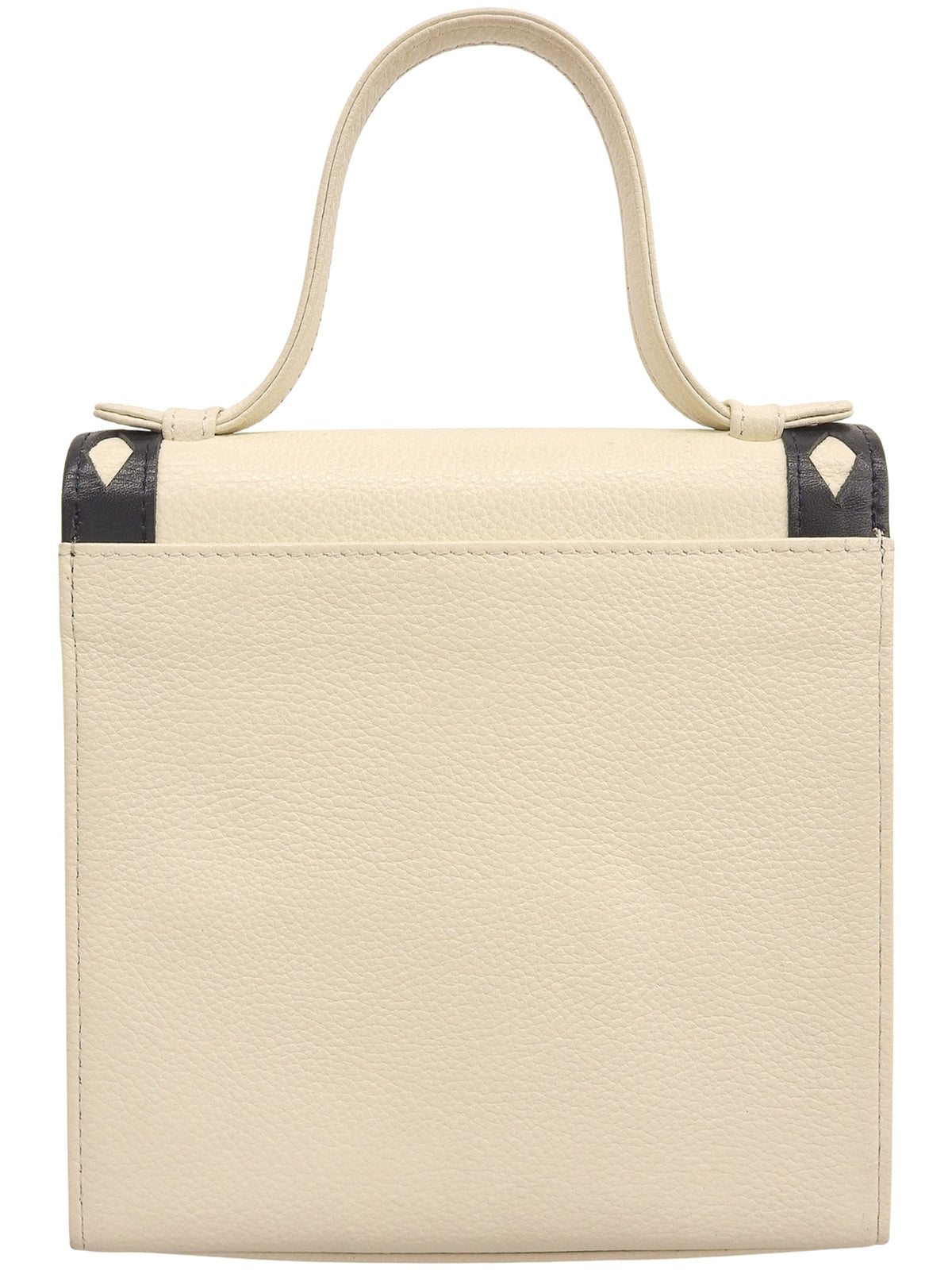 Diamond-cut design logo plate 2-way bag, ivory