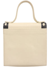 Diamond-cut design logo plate 2-way bag, ivory