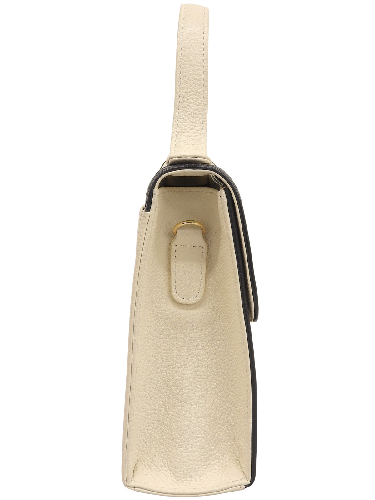 Diamond-cut design logo plate 2-way bag, ivory