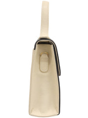 Diamond-cut design logo plate 2-way bag, ivory