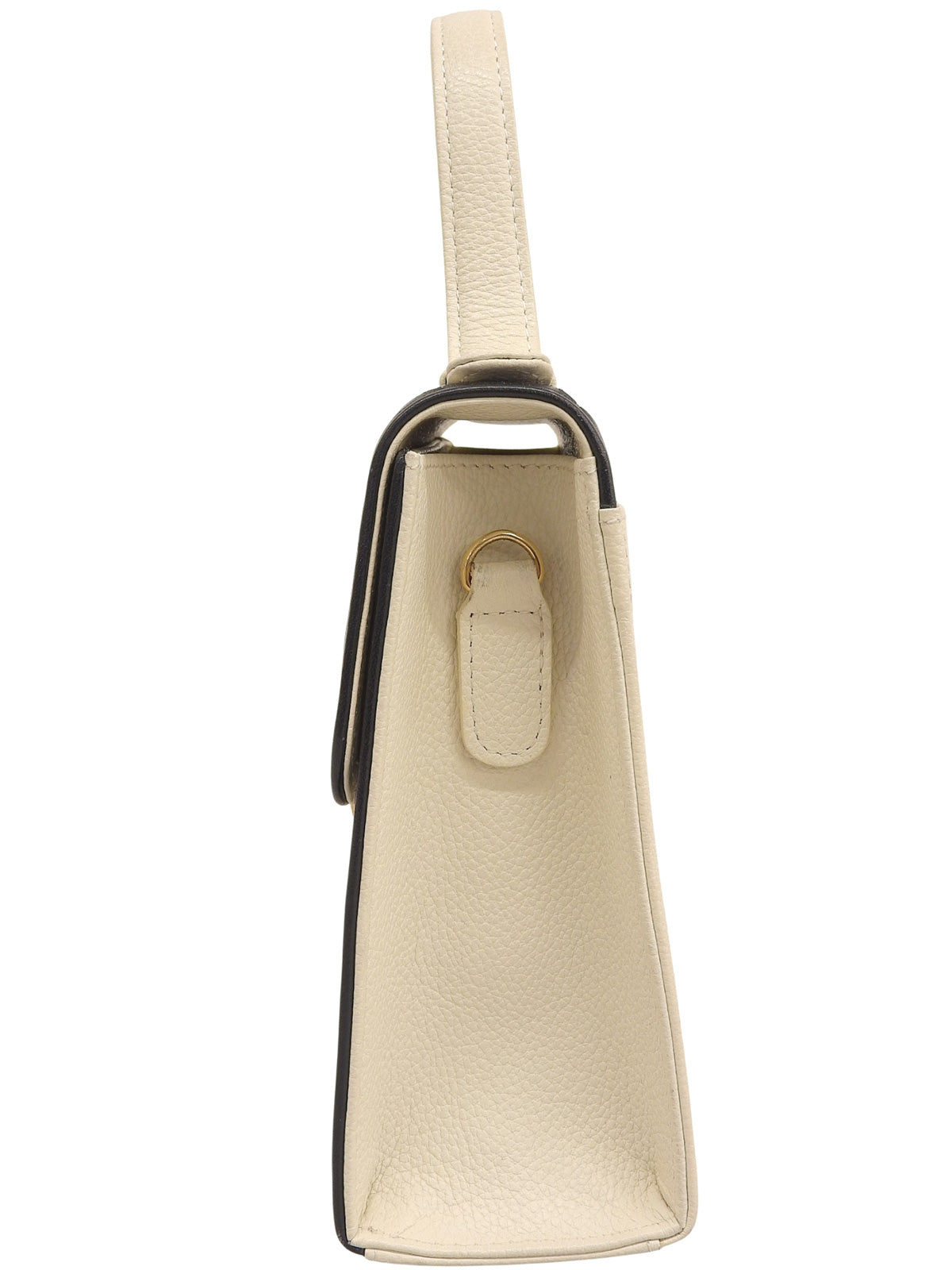 Diamond-cut design logo plate 2-way bag, ivory