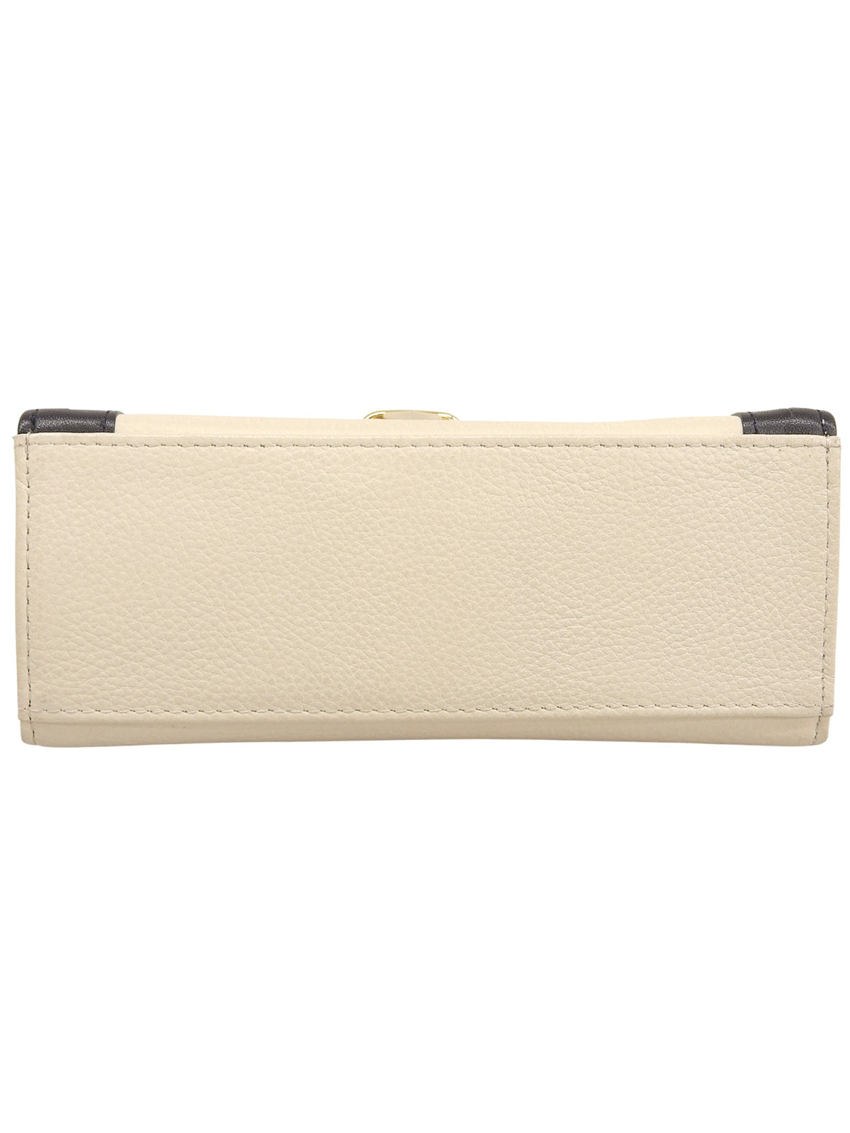 Diamond-cut design logo plate 2-way bag, ivory