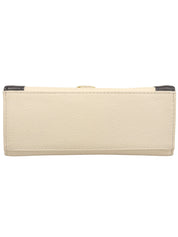 Diamond-cut design logo plate 2-way bag, ivory