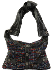 2014 款 Chanel 夹克图案女孩单肩包 黑色/多色