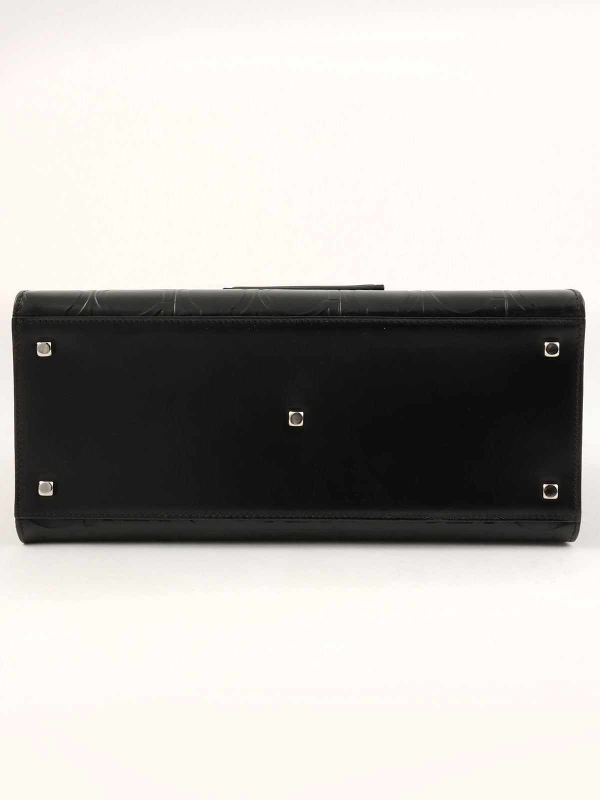 黑色 Gancini 图案手提包