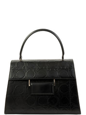 黑色 Gancini 图案手提包