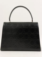 黑色 Gancini 图案手提包