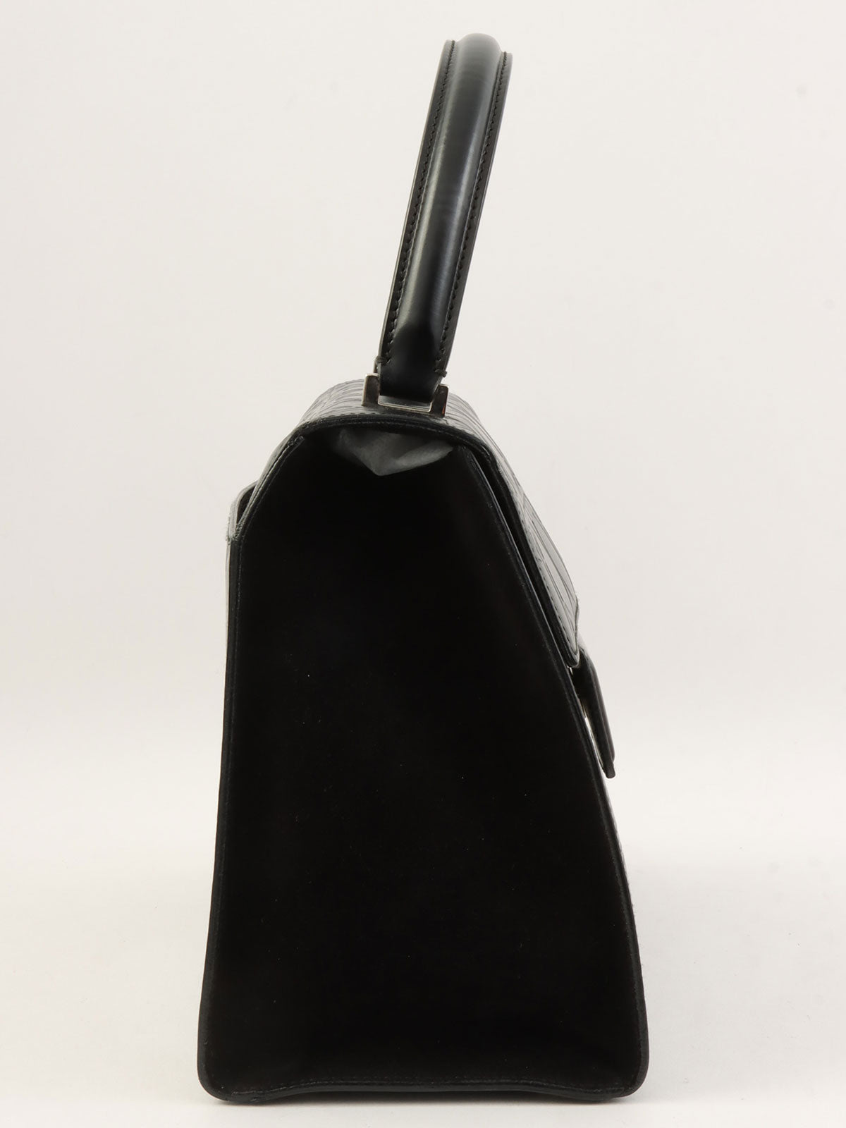 黑色 Gancini 图案手提包