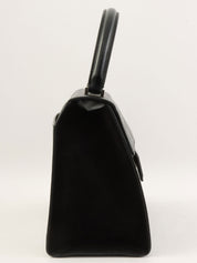 黑色 Gancini 图案手提包