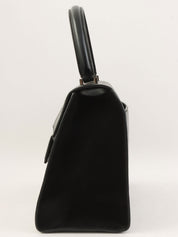 黑色 Gancini 图案手提包