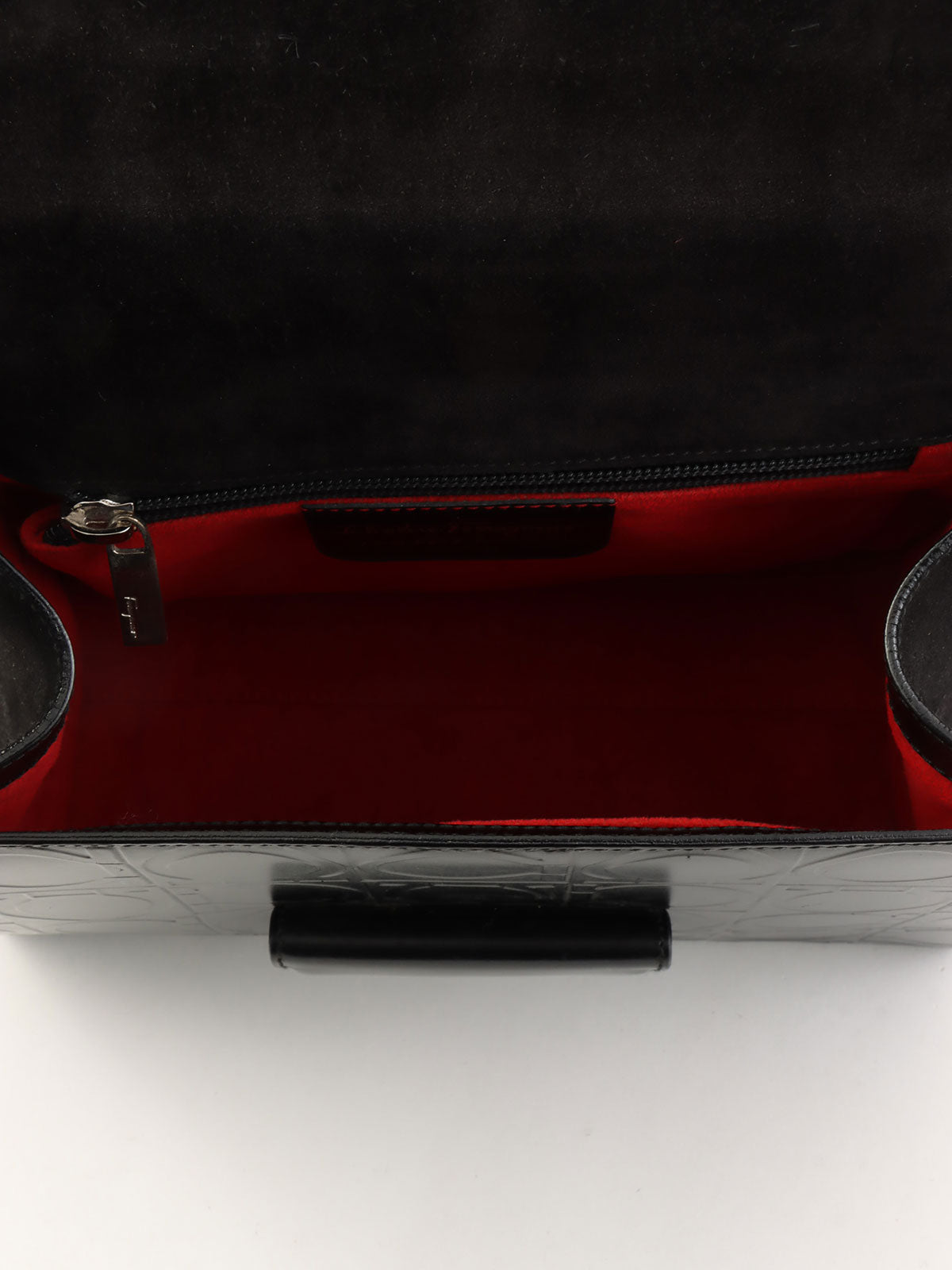 黑色 Gancini 图案手提包