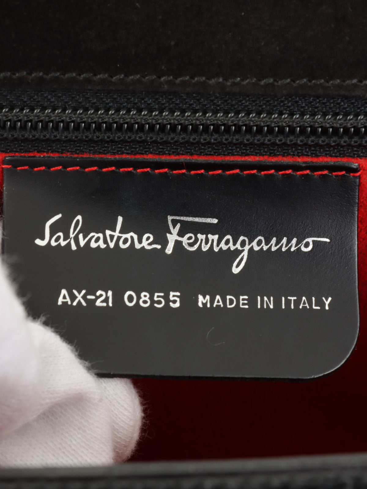 黑色 Gancini 图案手提包