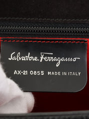 黑色 Gancini 图案手提包