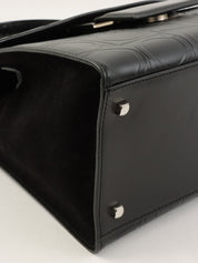 黑色 Gancini 图案手提包