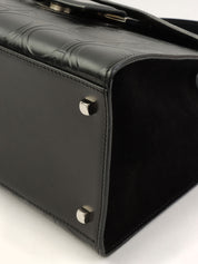 黑色 Gancini 图案手提包