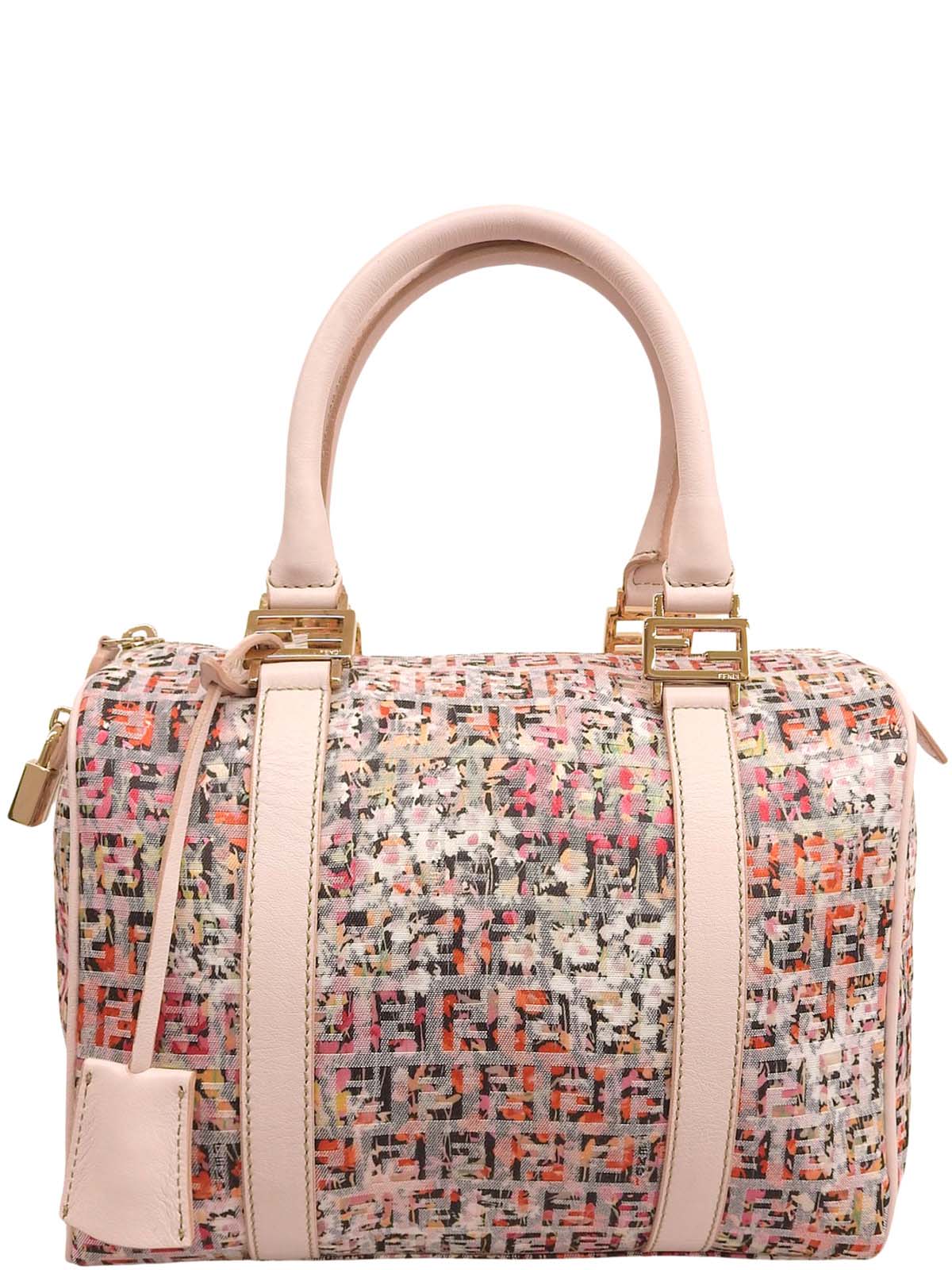 フラワーFFズッキーノパターンボストンバッグ ピンク/マルチ