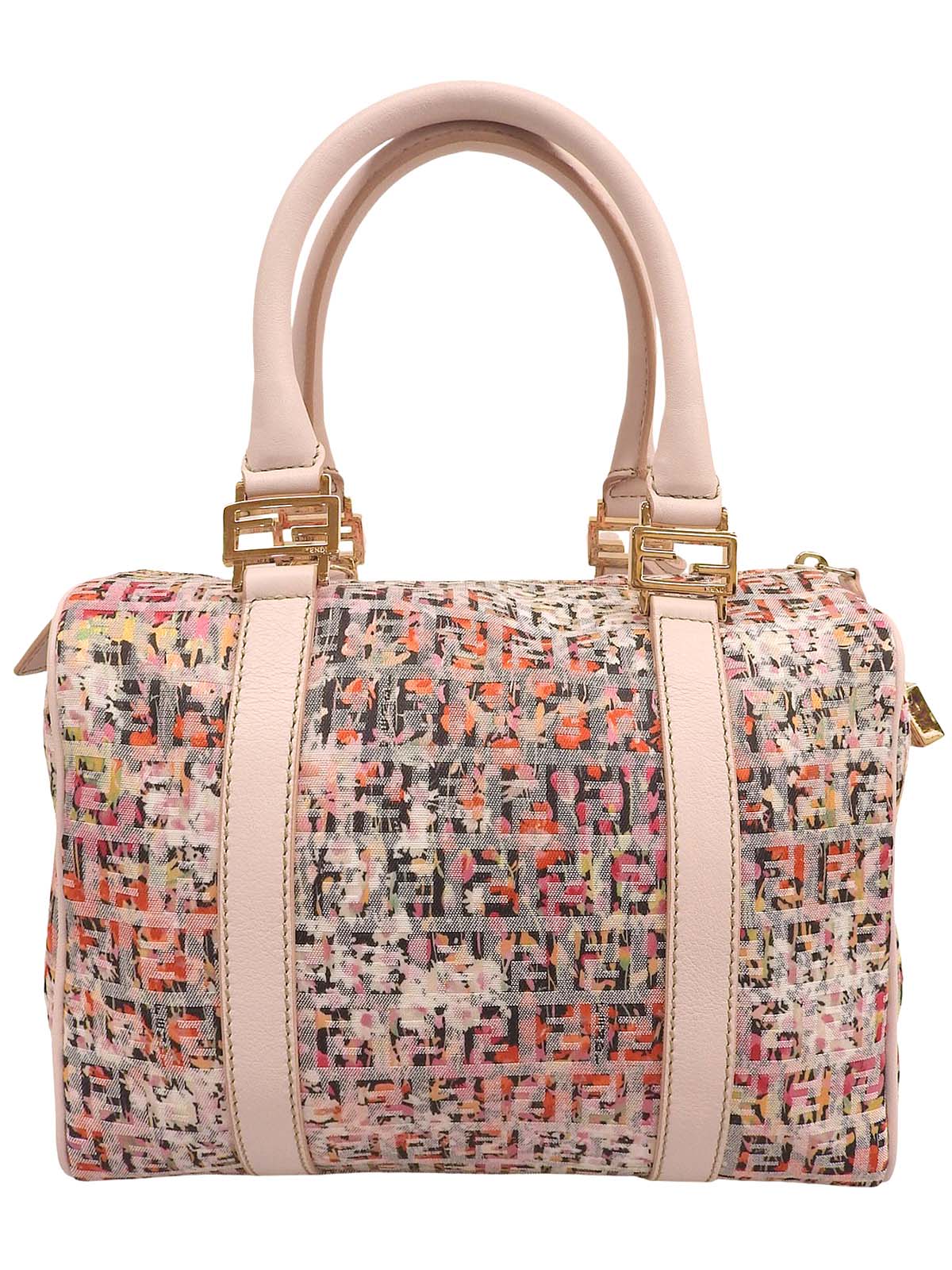 フラワーFFズッキーノパターンボストンバッグ ピンク/マルチ