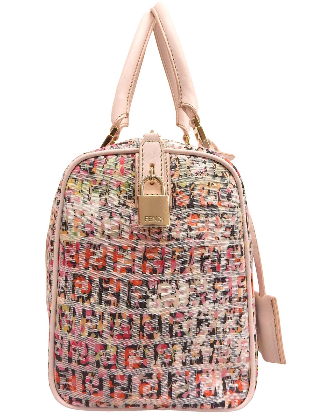 フラワーFFズッキーノパターンボストンバッグ ピンク/マルチ