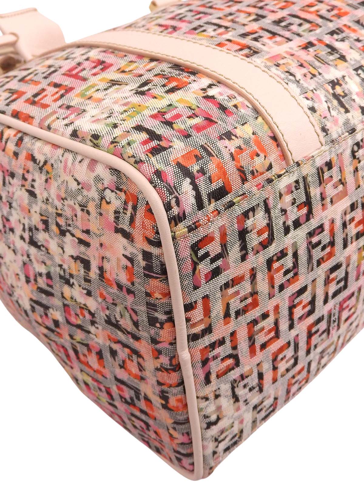 フラワーFFズッキーノパターンボストンバッグ ピンク/マルチ