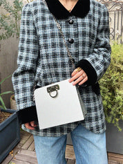 アルミガンチーニプレートチェーンショルダーバッグ シルバー