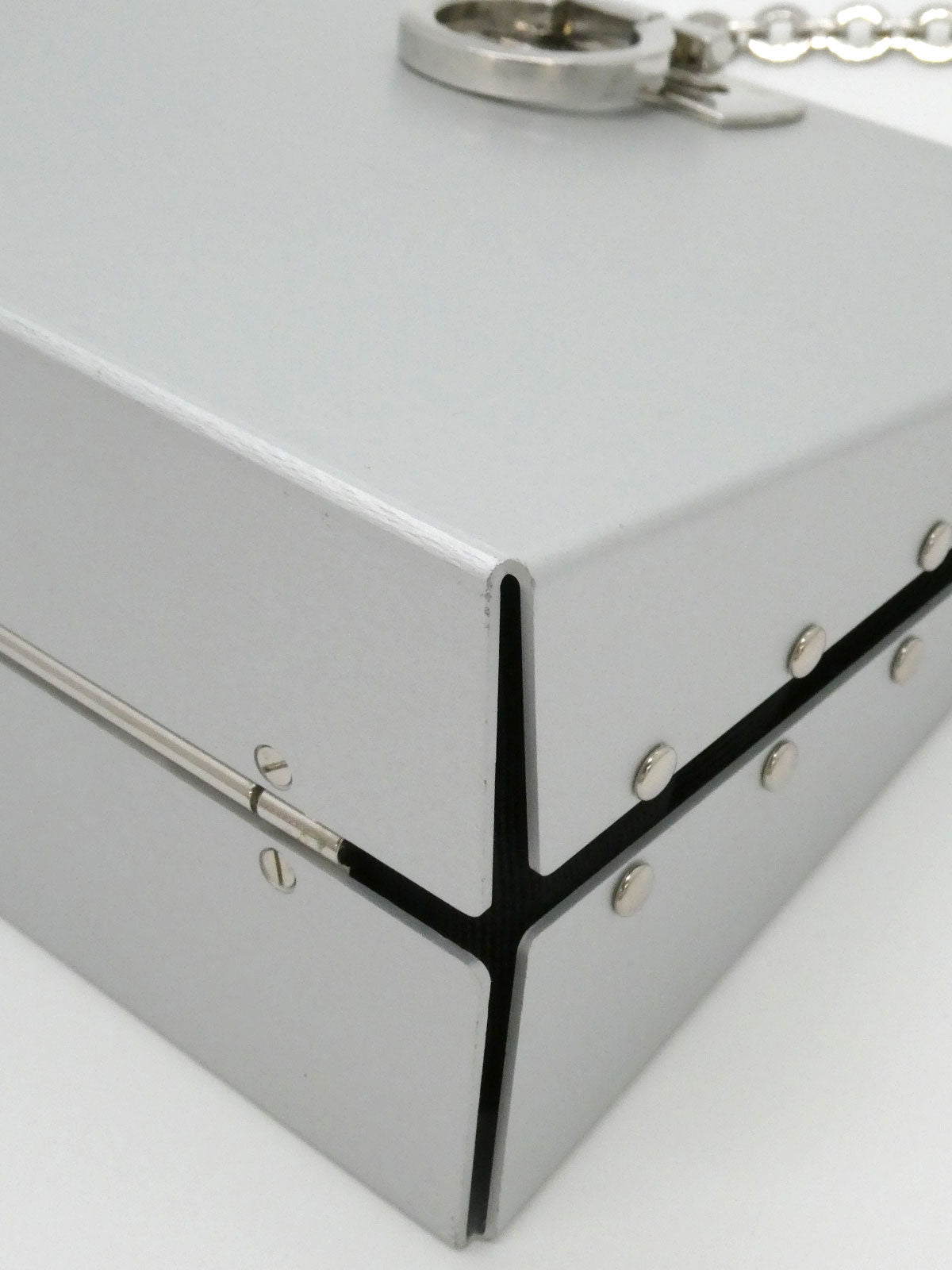 アルミガンチーニプレートチェーンショルダーバッグ シルバー