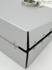 アルミガンチーニプレートチェーンショルダーバッグ シルバー