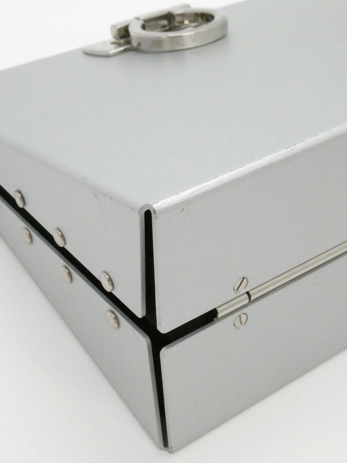 アルミガンチーニプレートチェーンショルダーバッグ シルバー