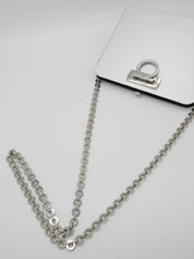 アルミガンチーニプレートチェーンショルダーバッグ シルバー