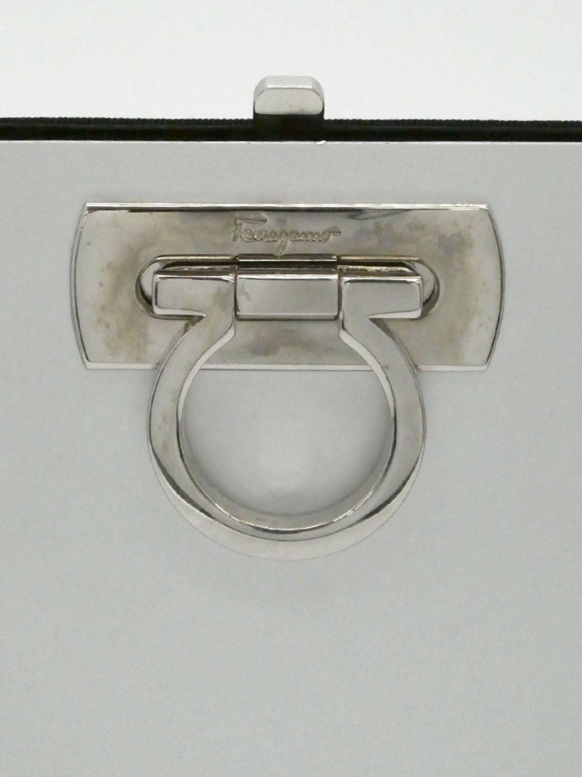 アルミガンチーニプレートチェーンショルダーバッグ シルバー