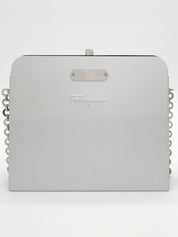 アルミガンチーニプレートチェーンショルダーバッグ シルバー