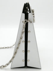 アルミガンチーニプレートチェーンショルダーバッグ シルバー