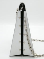 アルミガンチーニプレートチェーンショルダーバッグ シルバー