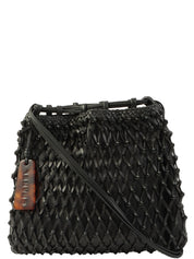 1998年頃製 ロゴプレート編み込みショルダーバッグ ブラック