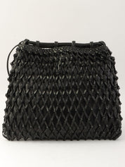 1998年頃製 ロゴプレート編み込みショルダーバッグ ブラック