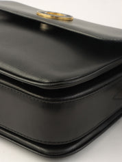 蜥蜴圆圈标志单肩包（黑色）