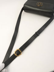 蜥蜴圆圈标志单肩包（黑色）