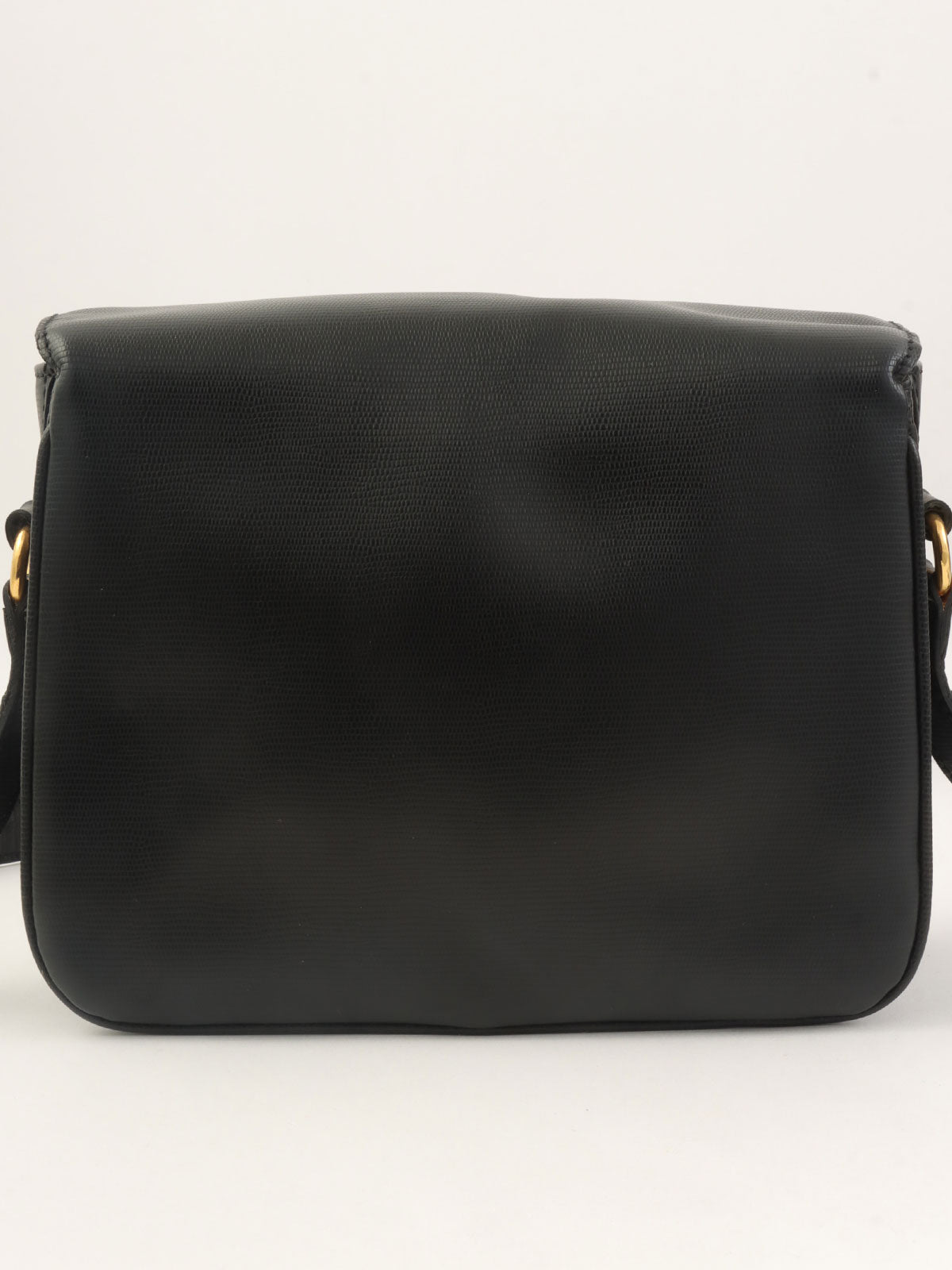 蜥蜴圆圈标志单肩包（黑色）