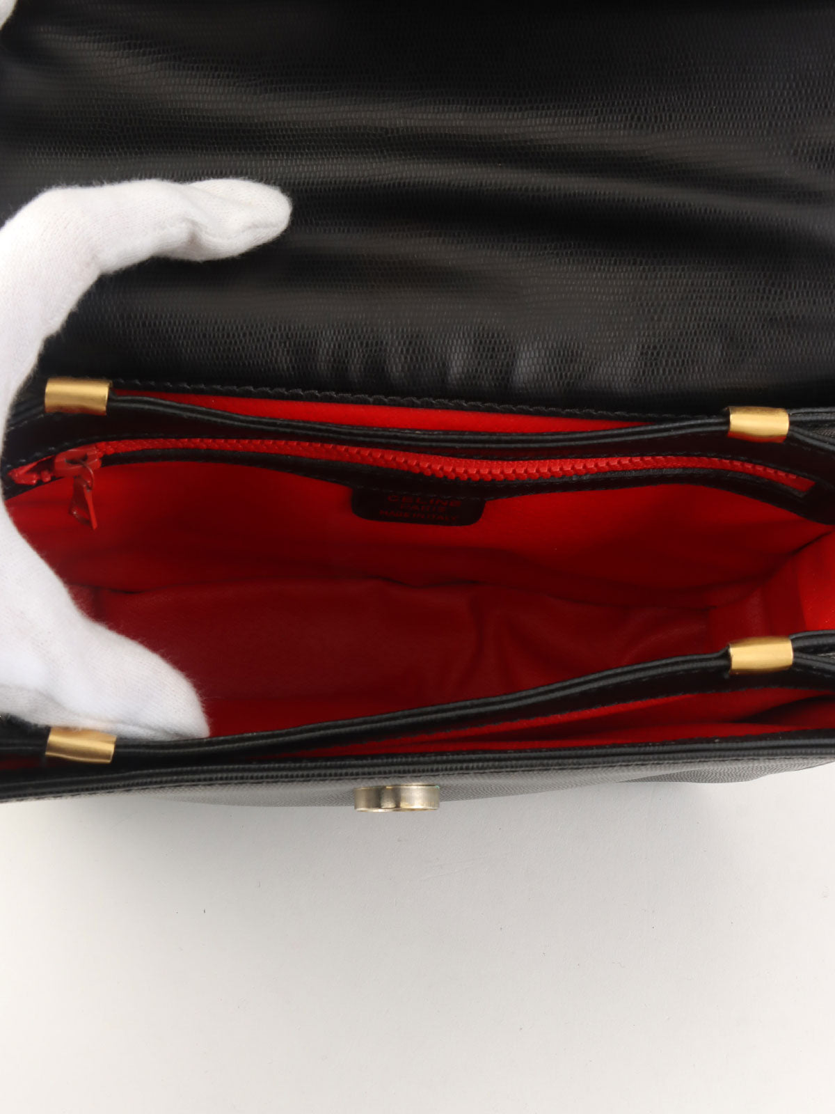 蜥蜴圆圈标志单肩包（黑色）